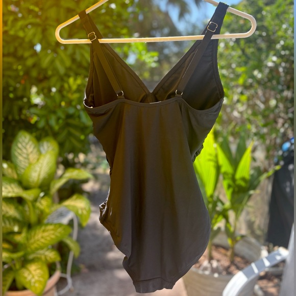 DKNY Black V Neck Swimsuit - Picture 2 of 7